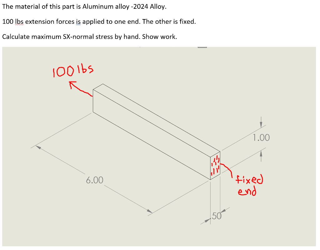 Solved The material of this part is Aluminum alloy -2024 | Chegg.com