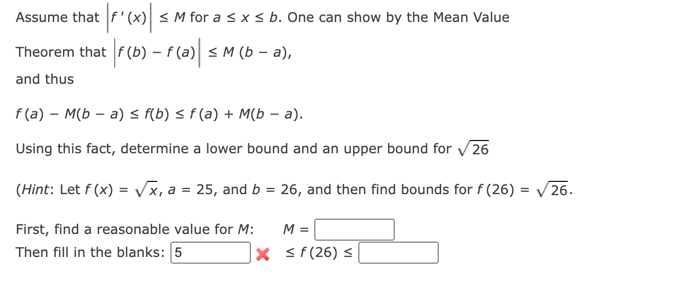 Solved Assume That ∣f′(x)∣≤M For A≤x≤b. One Can Show By The | Chegg.com