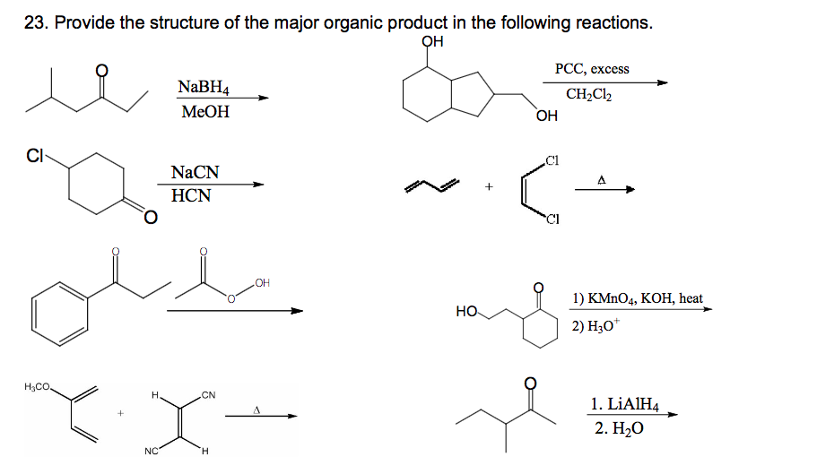 Solved 23. Provide the structure of the major organic | Chegg.com