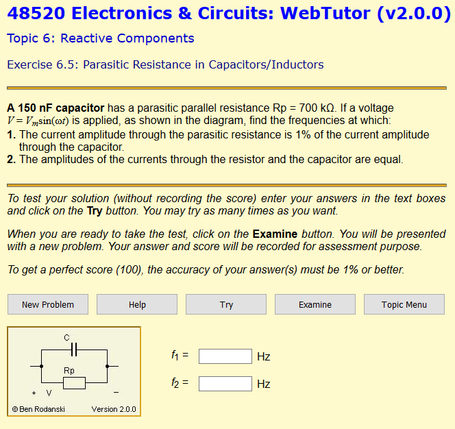 Solved 48520 Electronics & Circuits: WebTutor (v2.0.0) Topic | Chegg.com