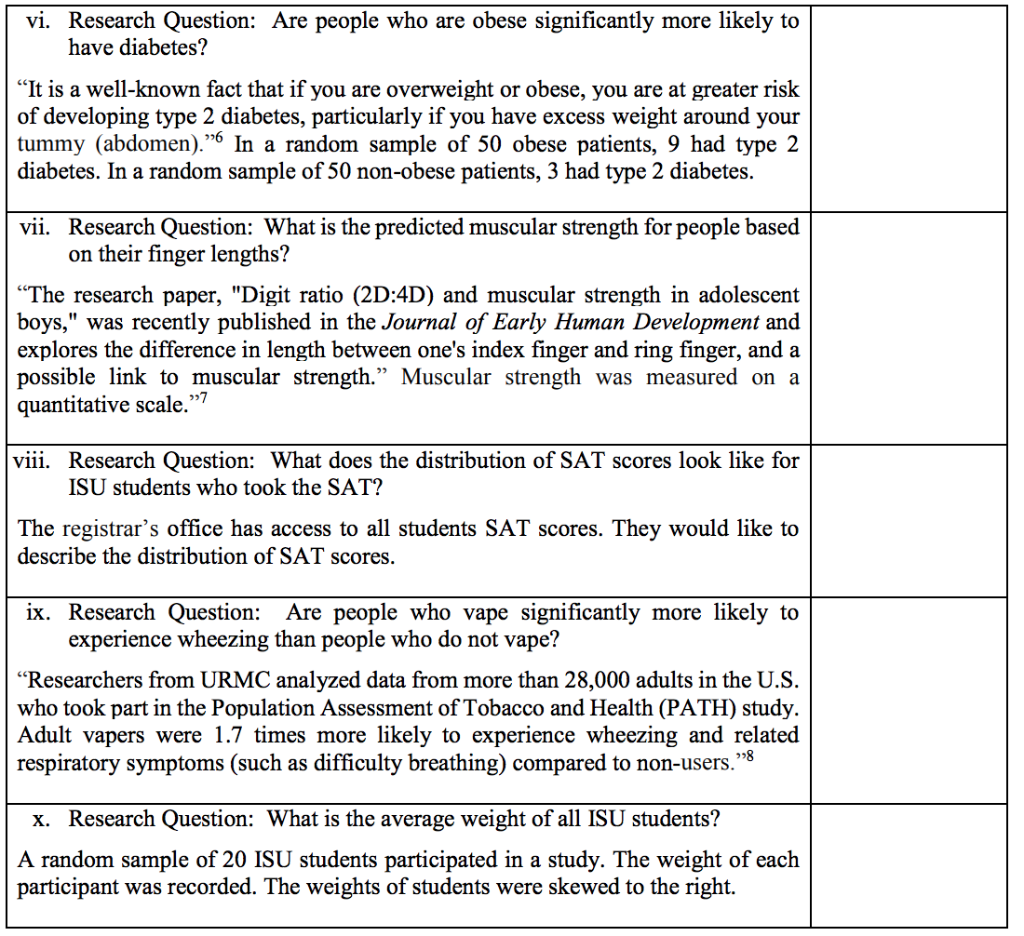 2. Consider The Following Statistical Methods We | Chegg.com