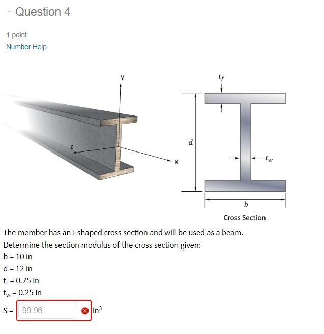 Solved The member has an I-shaped cross section and will be | Chegg.com