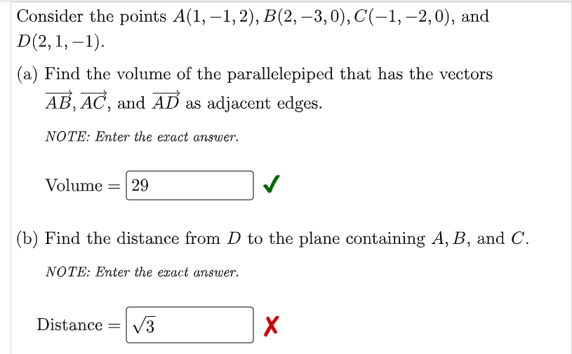 Solved Consider The Points A(1,-1,2), B(2, -3,0), C(-1, | Chegg.com