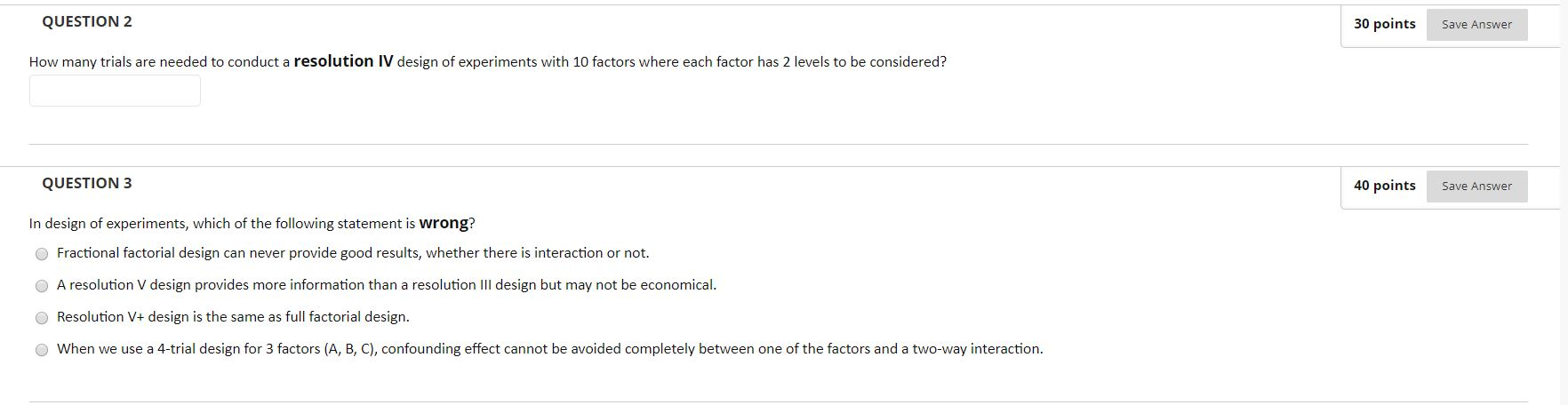 Solved QUESTION 2 30 points Save Answer How many trials are | Chegg.com