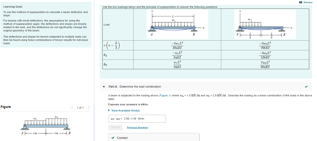 Solved II Review Use the two loadings below and the | Chegg.com