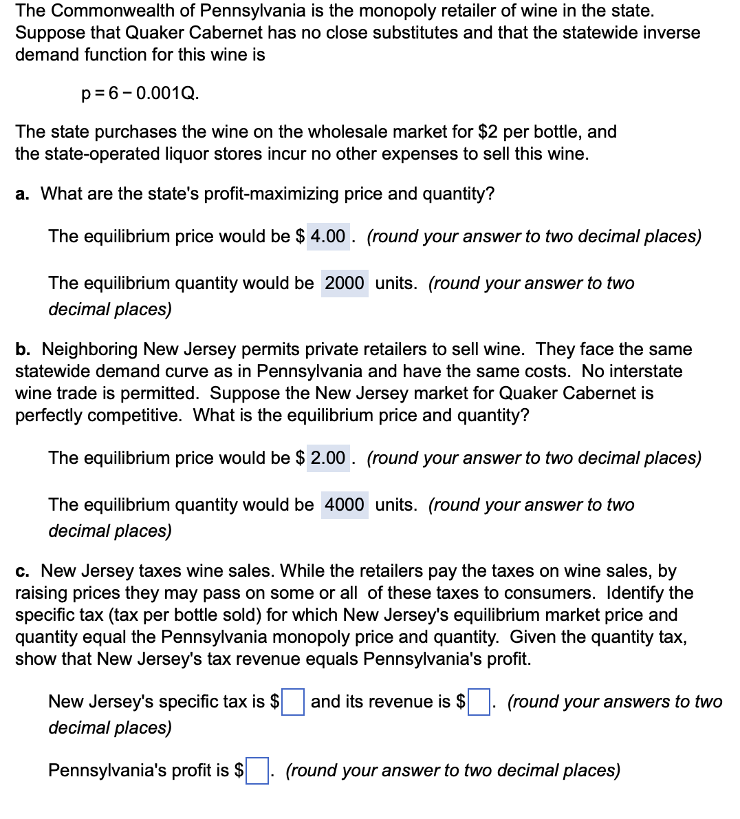 Solved The Commonwealth of Pennsylvania is the monopoly