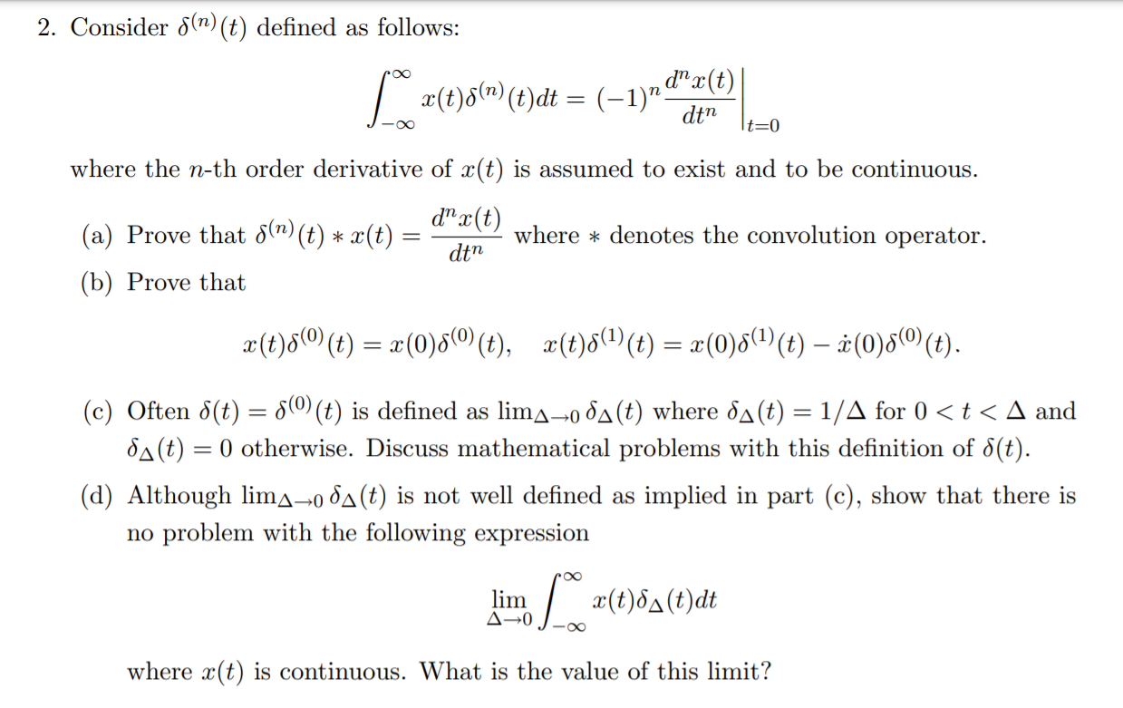 Solved 2 Consider G N T Defined As Follows Z T Si Chegg Com