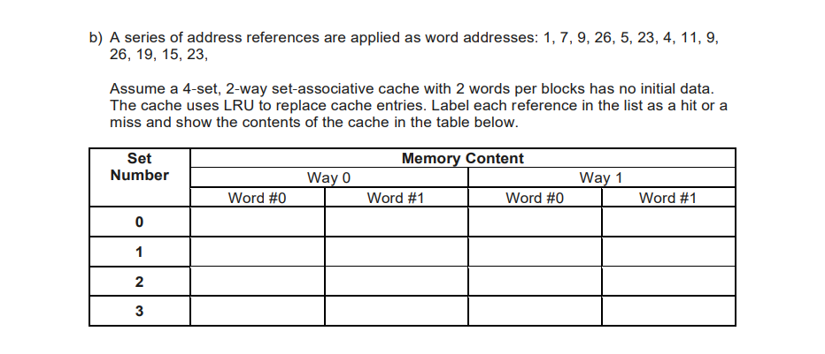 B A Series Of Address References Are Applied As W