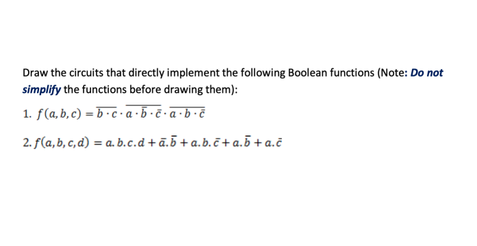 Solved Draw The Circuits That Directly Implement The | Chegg.com