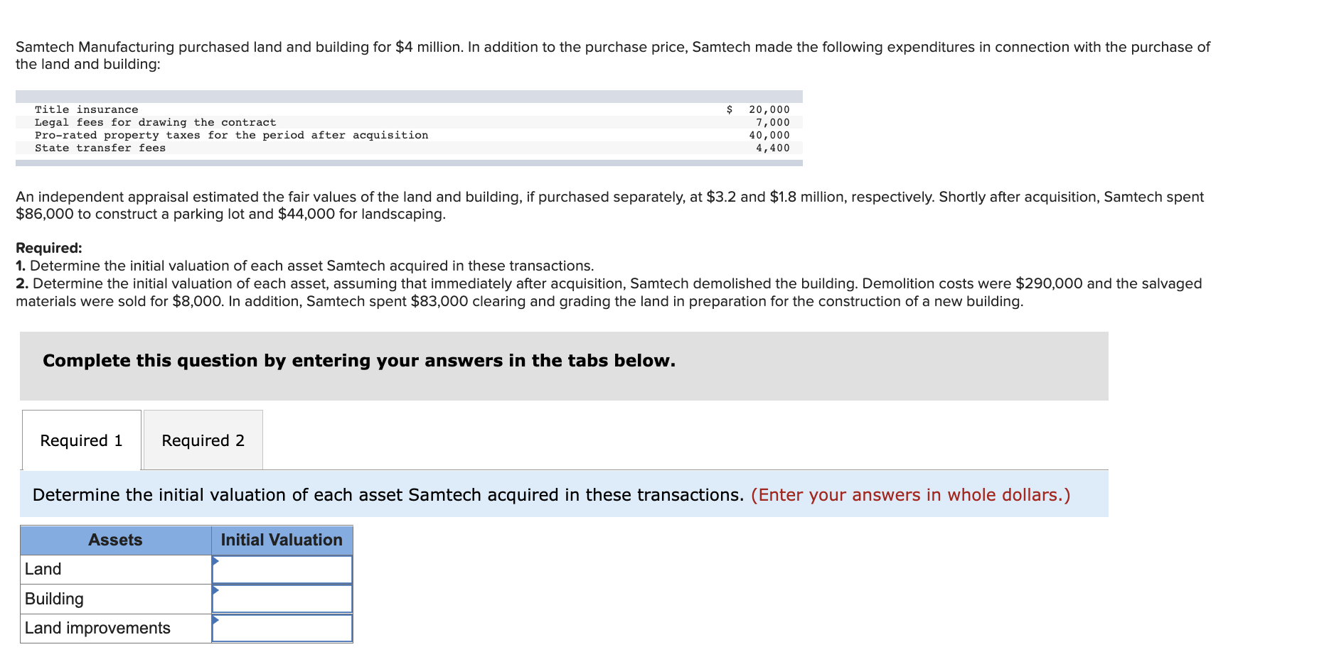 solved-samtech-manufacturing-purchased-land-and-building-for-chegg