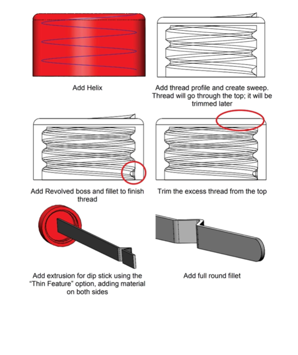 Solved Add Helix Add thread profile and create sweep. Thread | Chegg.com