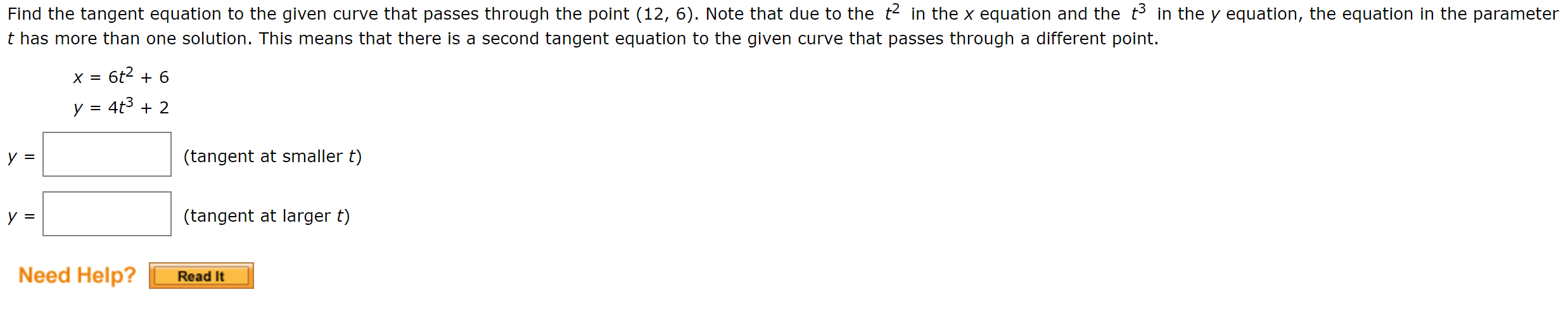 Solved Find The Tangent Equation To The Given Curve That