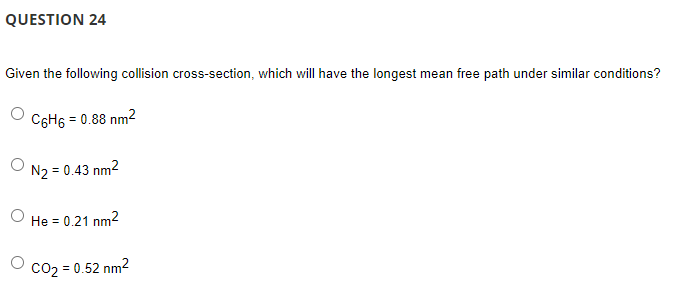 Solved QUESTION 24 Given the following collision | Chegg.com