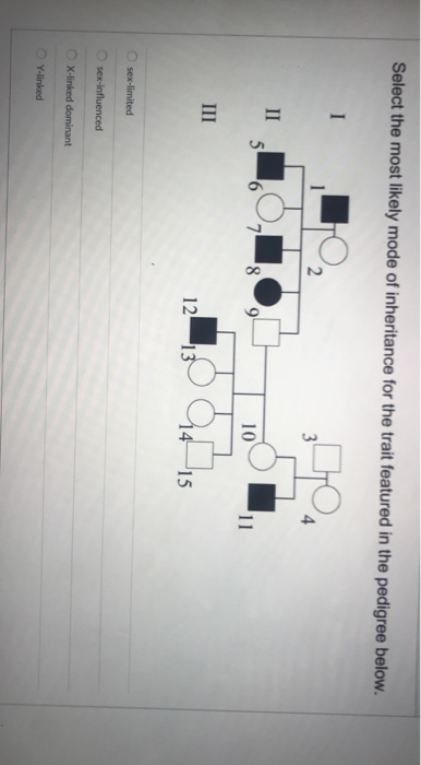 Solved Select The Most Likely Mode Of Inheritance For The Free