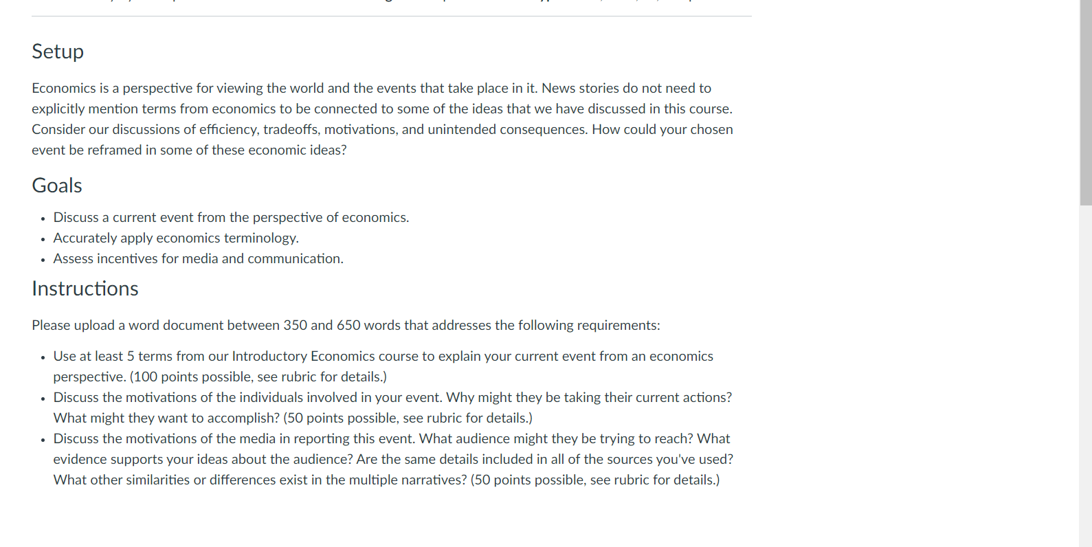 Solved Setup Economics is a perspective for viewing the | Chegg.com