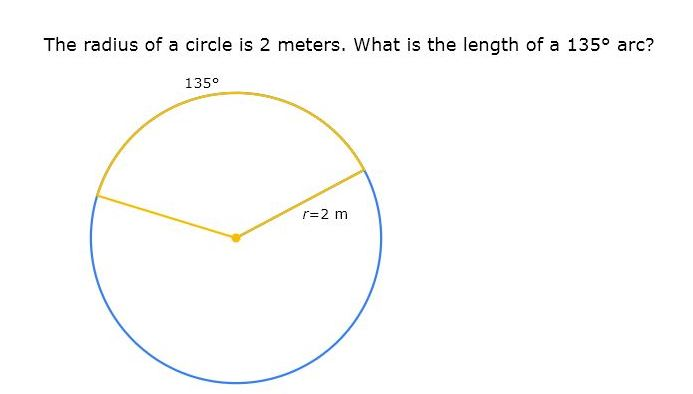 Solved The radius of a circle is 2 meters. What is the | Chegg.com