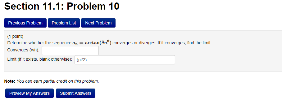 Solved Section 11.1: Problem 10 Previous Problem Problem | Chegg.com