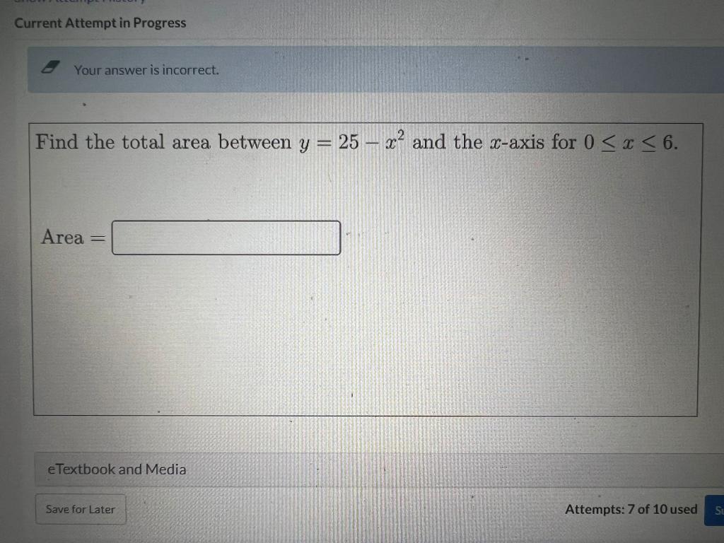 Solved Current Attempt In Progress Your Answer Is Incorrect. | Chegg.com