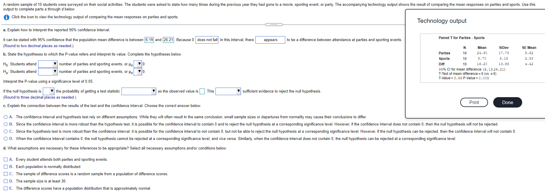 Solved A random sample of 10 students were surveyed on their | Chegg.com