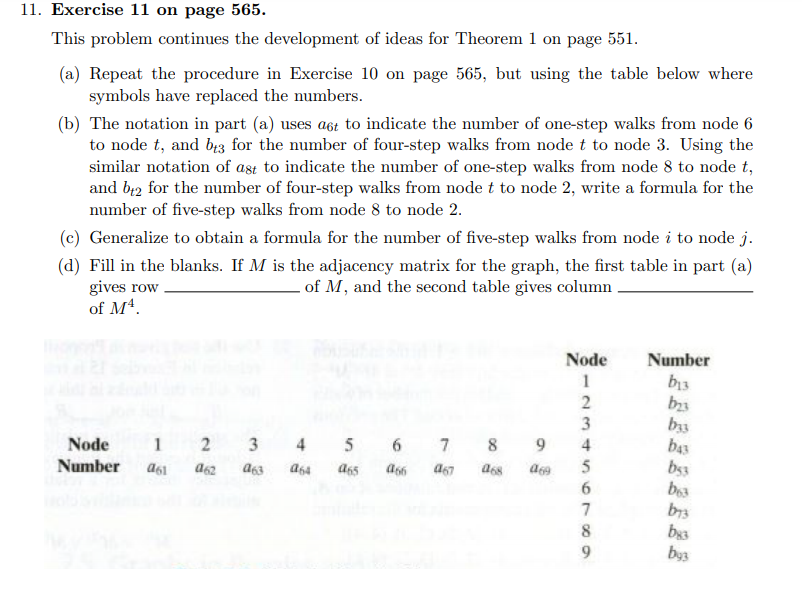 11. Exercise 11 on page 565. This problem continues | Chegg.com