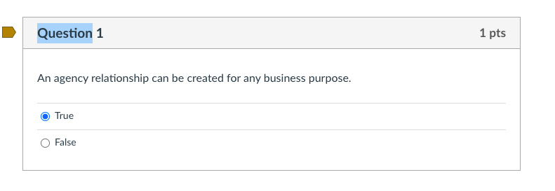 Solved An agency relationship can be created for any | Chegg.com