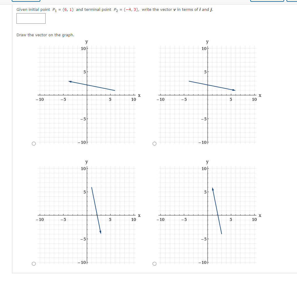 Solved Given initial point P₁ = (6, 1) and terminal point P₂ | Chegg.com