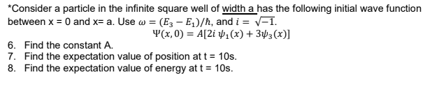 Solved *Consider a particle in the infinite square well of | Chegg.com
