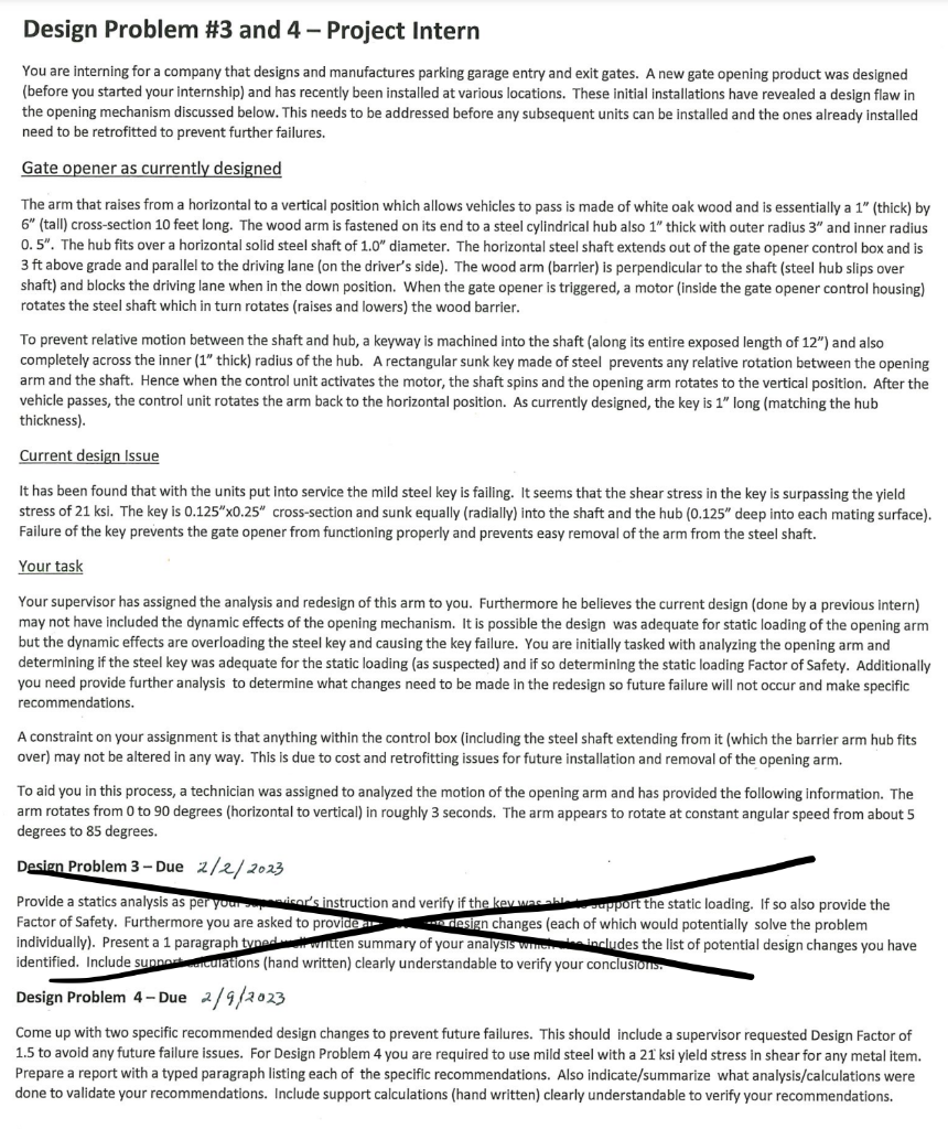 Solved Design Problem \#3 and 4 - Project Intern You are | Chegg.com