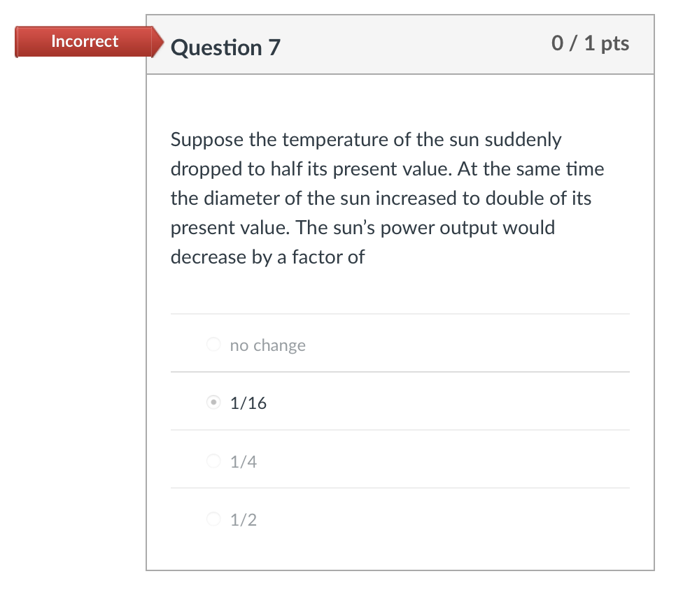 Solved Incorrect Question 7 0 / 1 pts Suppose the | Chegg.com
