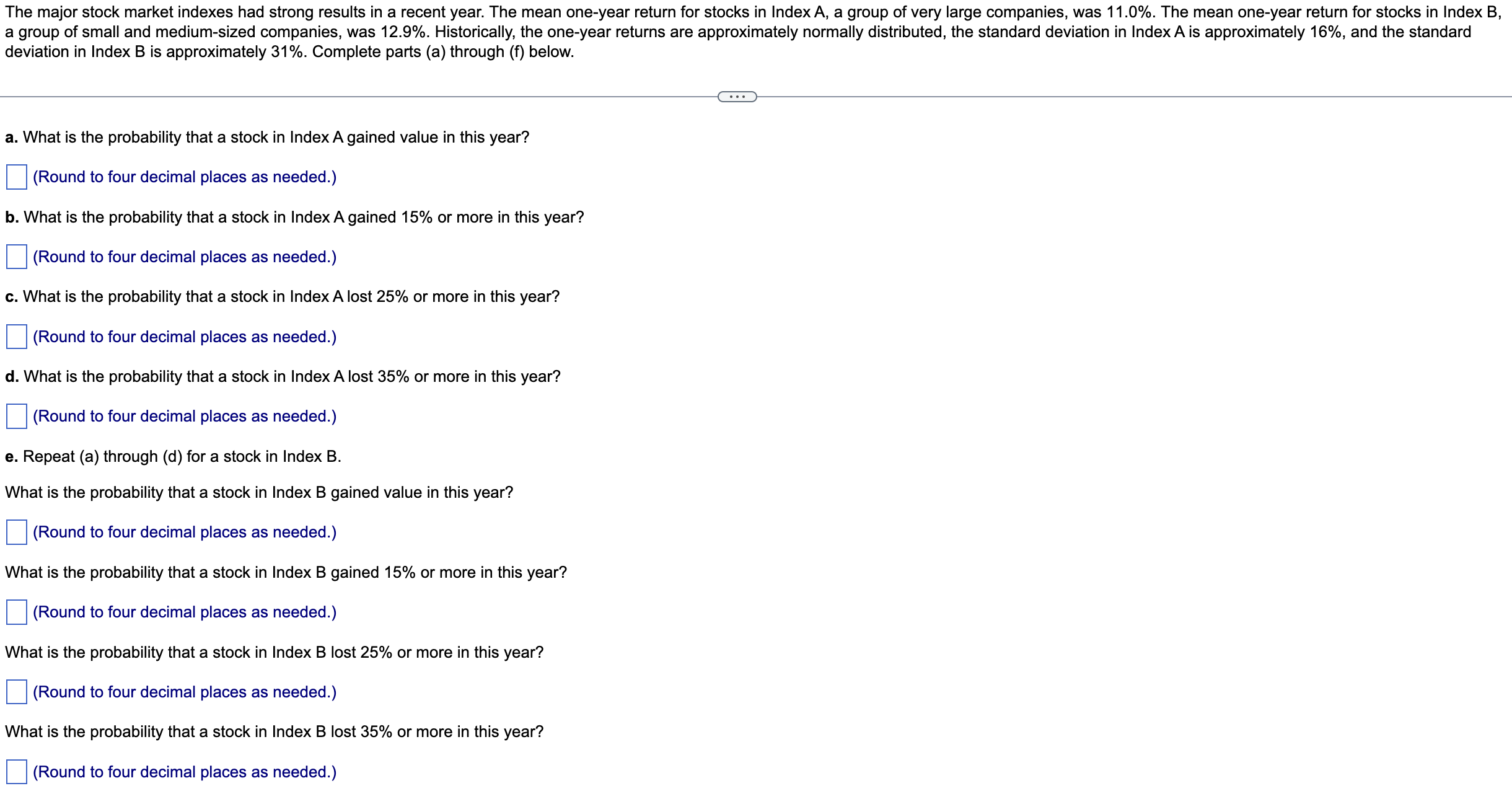 Solved Deviation In Index B Is Approximately 31%. Complete | Chegg.com