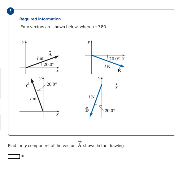 Solved Required information Four vectors are shown below, | Chegg.com