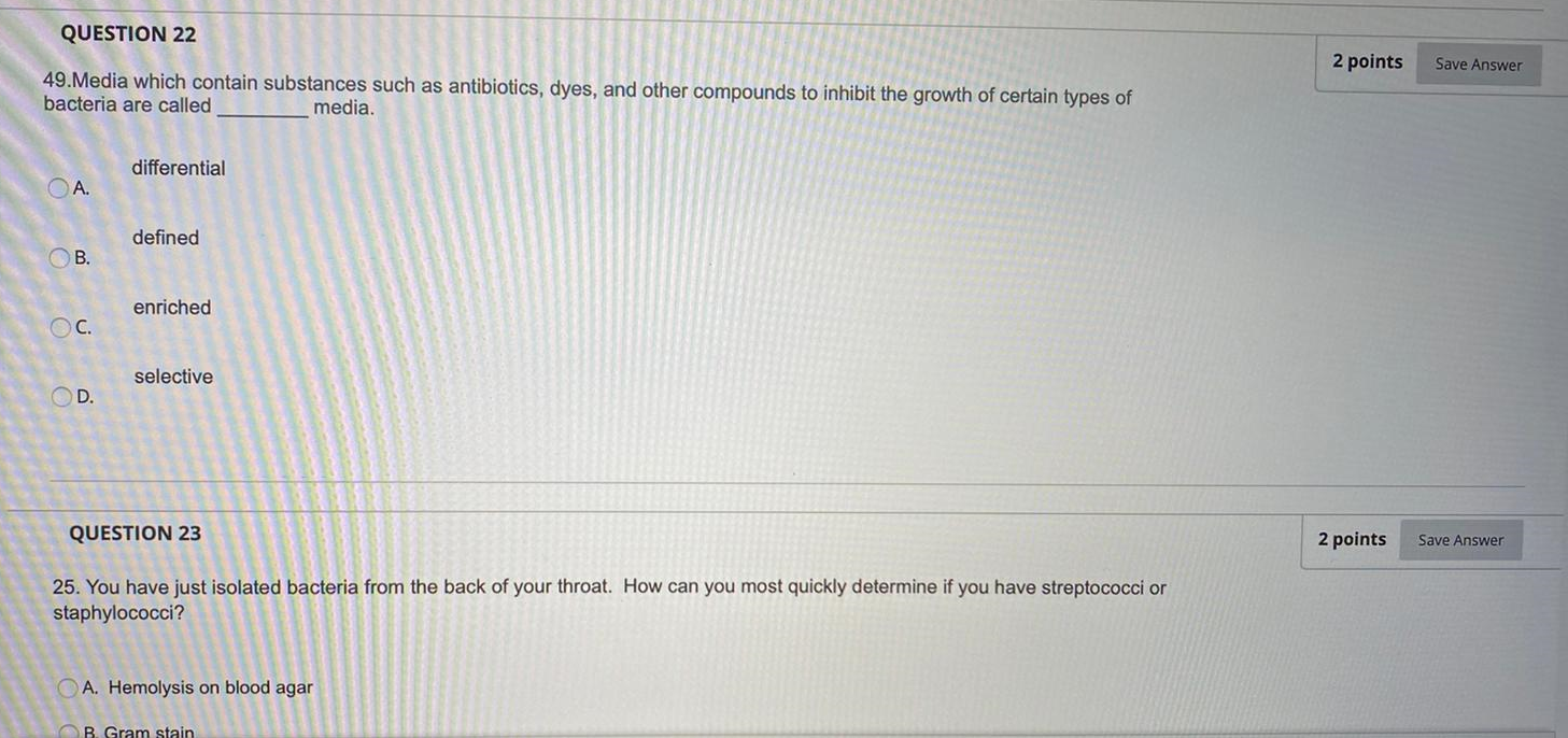 Solved QUESTION 22 2 points Save Answer 49. Media which | Chegg.com