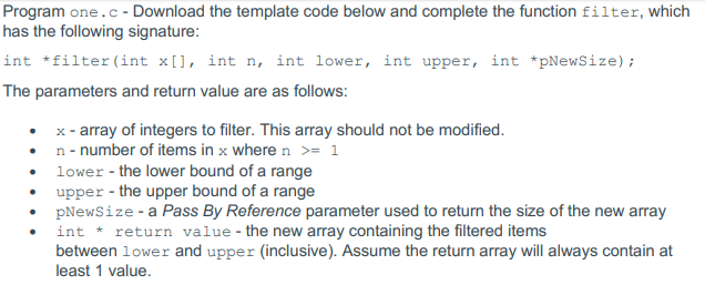 Solved Program one.c-Download the template code below and | Chegg.com