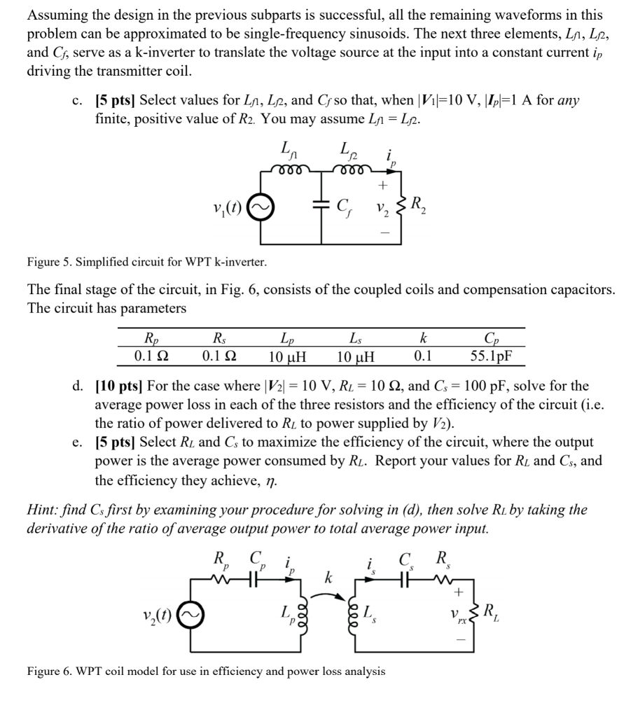 2. (35 pts] Wireless Power Transfer Circuit Design | Chegg.com