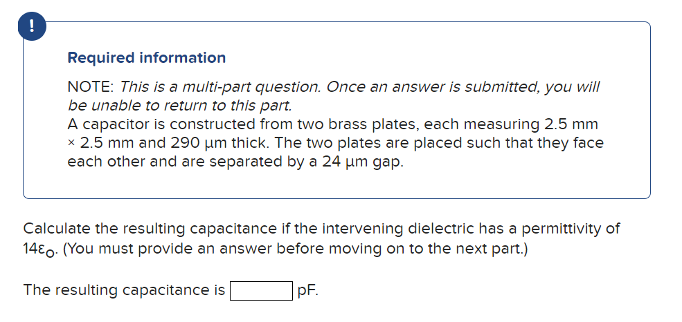 Solved Required information NOTE: This is a multi-part | Chegg.com
