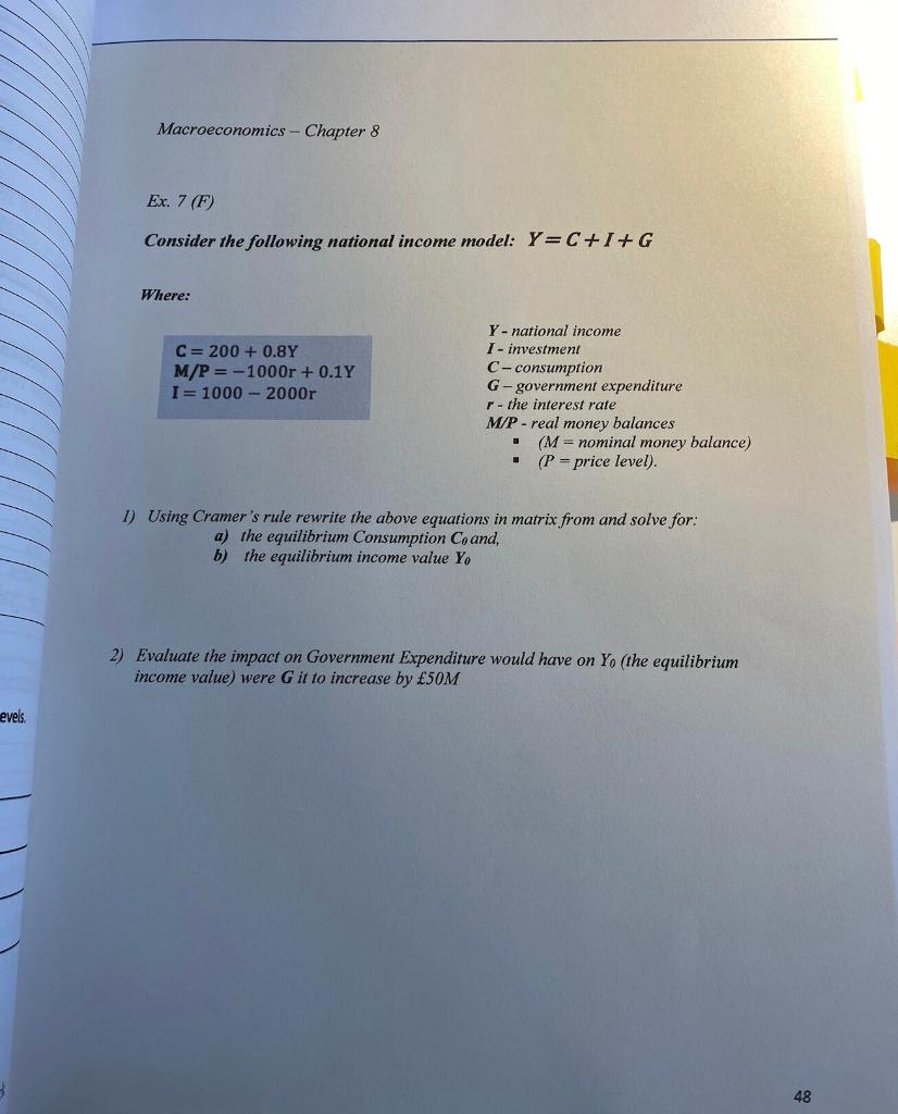 Macroeconomics - Chapter 8 Ex. 7 (F) Consider the | Chegg.com