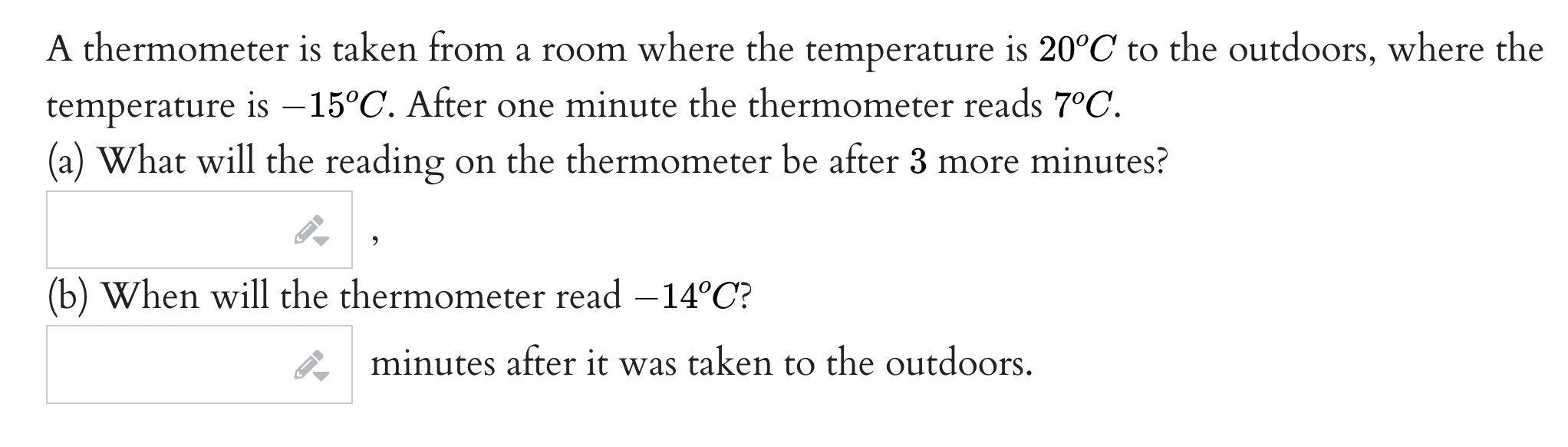 Solved A Thermometer Is Taken From A Room Where The | Chegg.com