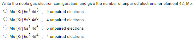Solved Write the noble gas electron configuration, and give | Chegg.com