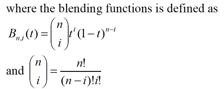 Solved where the blending functions is defined as п n | Chegg.com