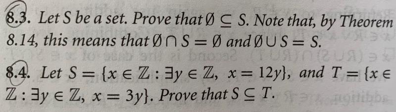 8 3 Let S Be A Set Prove That O S Note That By Chegg Com