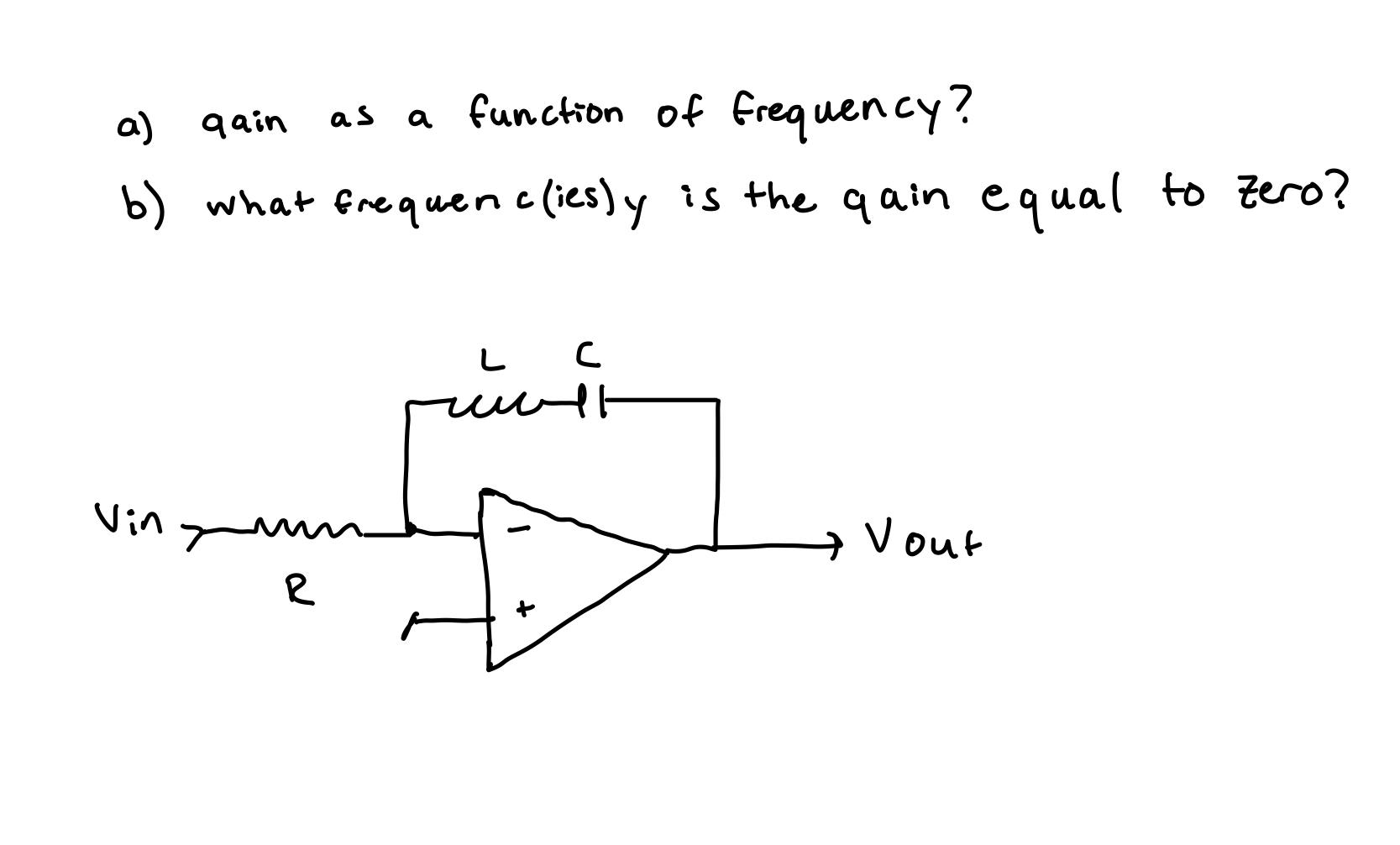 Solved a) gain as a function of frequency? b) what | Chegg.com