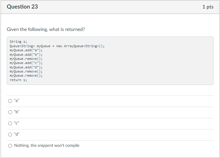 Solved Question 23 1 pts Given the following, what is | Chegg.com