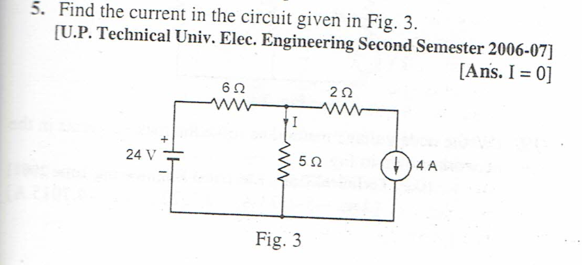 Solved Problem 2: Find The Current In The Circuit Given In | Chegg.com