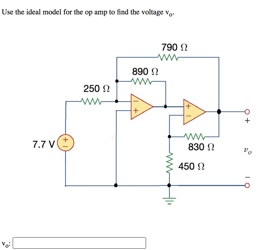 Solved Use the ideal model for the op amp to find the | Chegg.com