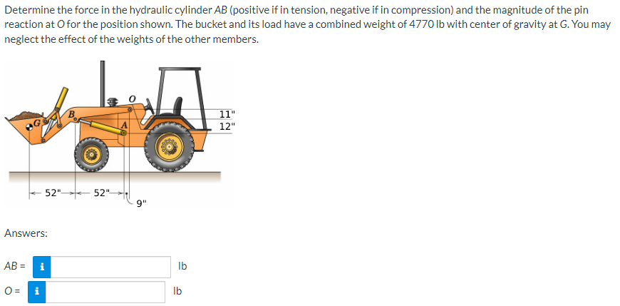 Solved Determine The Force In The Hydraulic Cylinder AB | Chegg.com