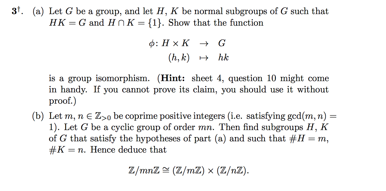 Solved 31 A Let G Be A Group And Let H K Be Normal S Chegg Com