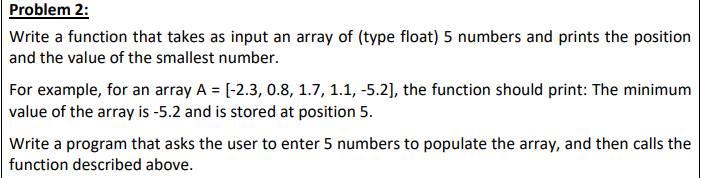 Solved Problem 2: Write a function that takes as input an | Chegg.com