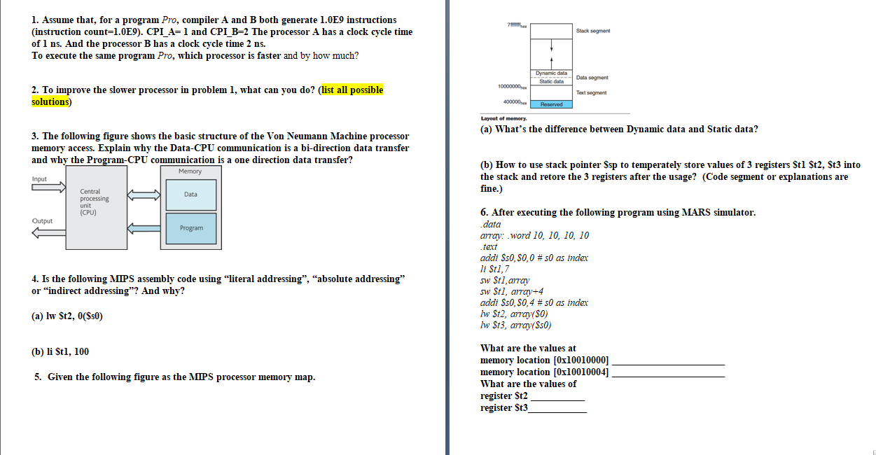 Stack Segment 1 Assume That For A Program Pro Chegg Com