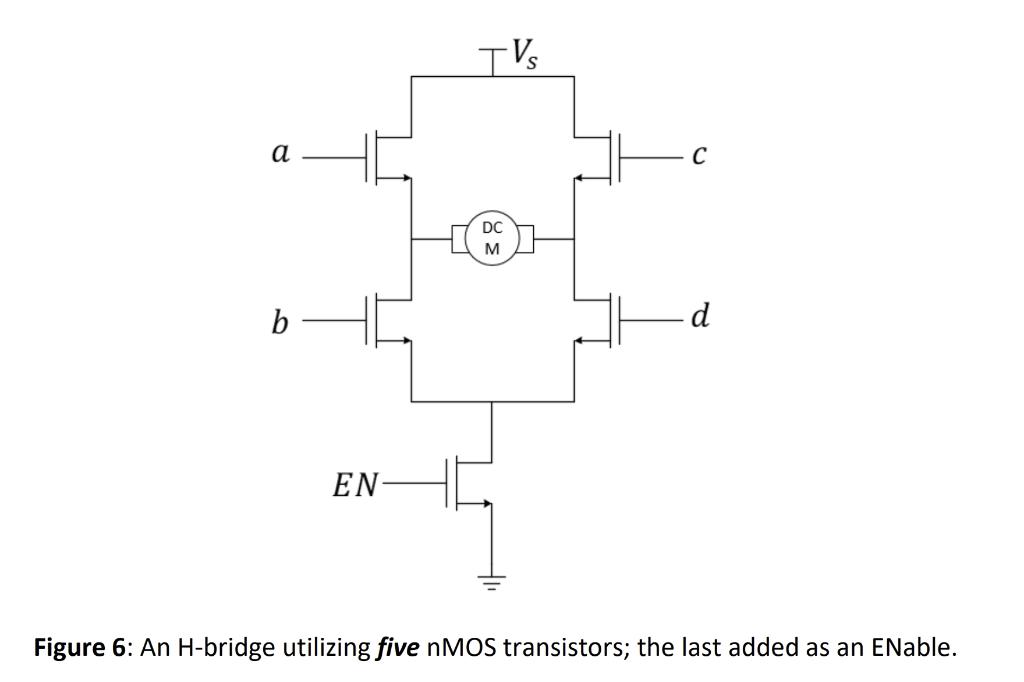 Solved Figure 6 An Hbridge utilizing five nMOS
