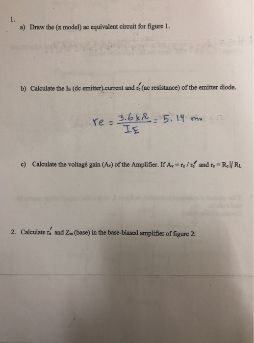 Solved a) Draw the (a model) ac equivalent circuit for | Chegg.com
